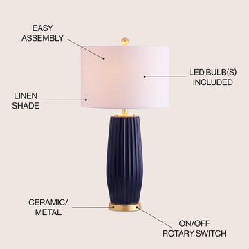 Roman 28.5" Ceramic LED Table Lamp - JONATHAN Y